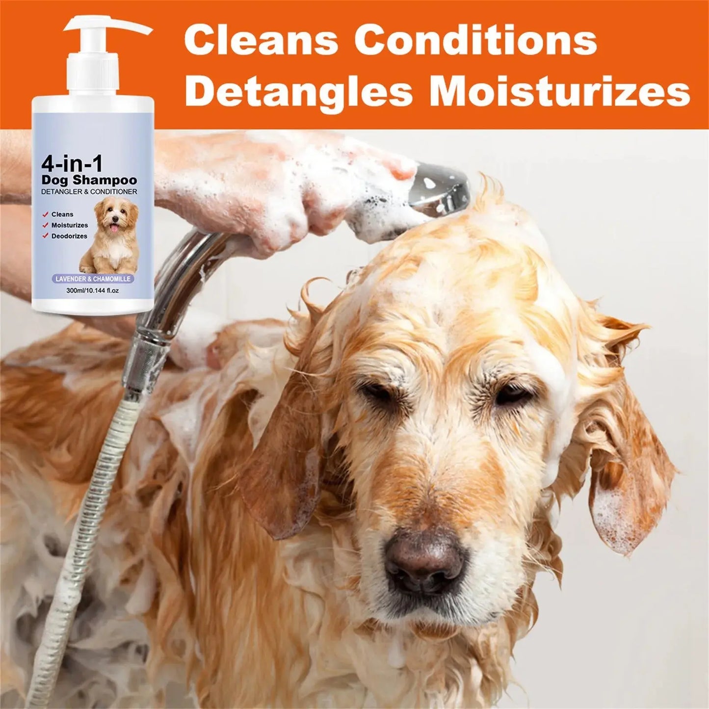 4-In-1 dog shampoo Dog Shampoo - Cleanses, Conditions, Smoothes, Moisturizes With Lavender Chamomile - Pet-Friendly Formula WLP Company