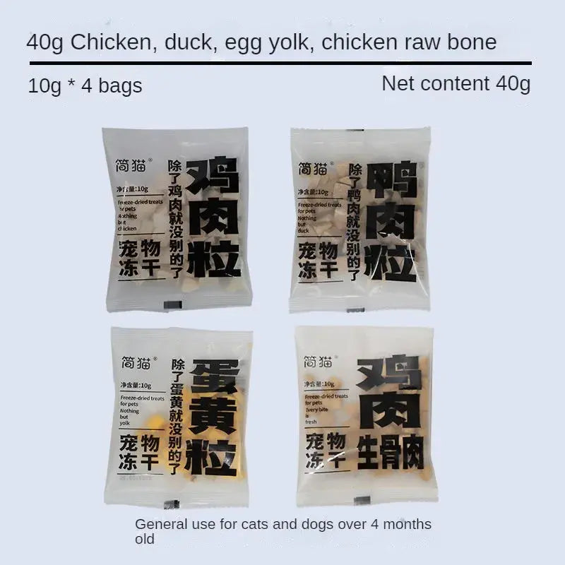 pet snacks Freeze-Dried Snacks: Chicken, Duck, Raw Bone Meat for Dogs and Cats WLP Company