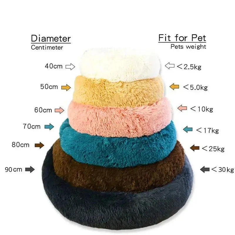 40-90cm Round Pet Bed for Large Dog Bed Super Soft Cat Bed Long Plush Dog House for Medium Dog House Winter Warm Sleeping WLP Company