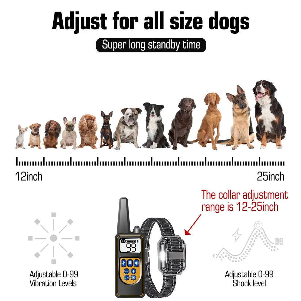 Dog Training Collar with Remote, IP67 Waterproof for 3 Dogs WLP Company