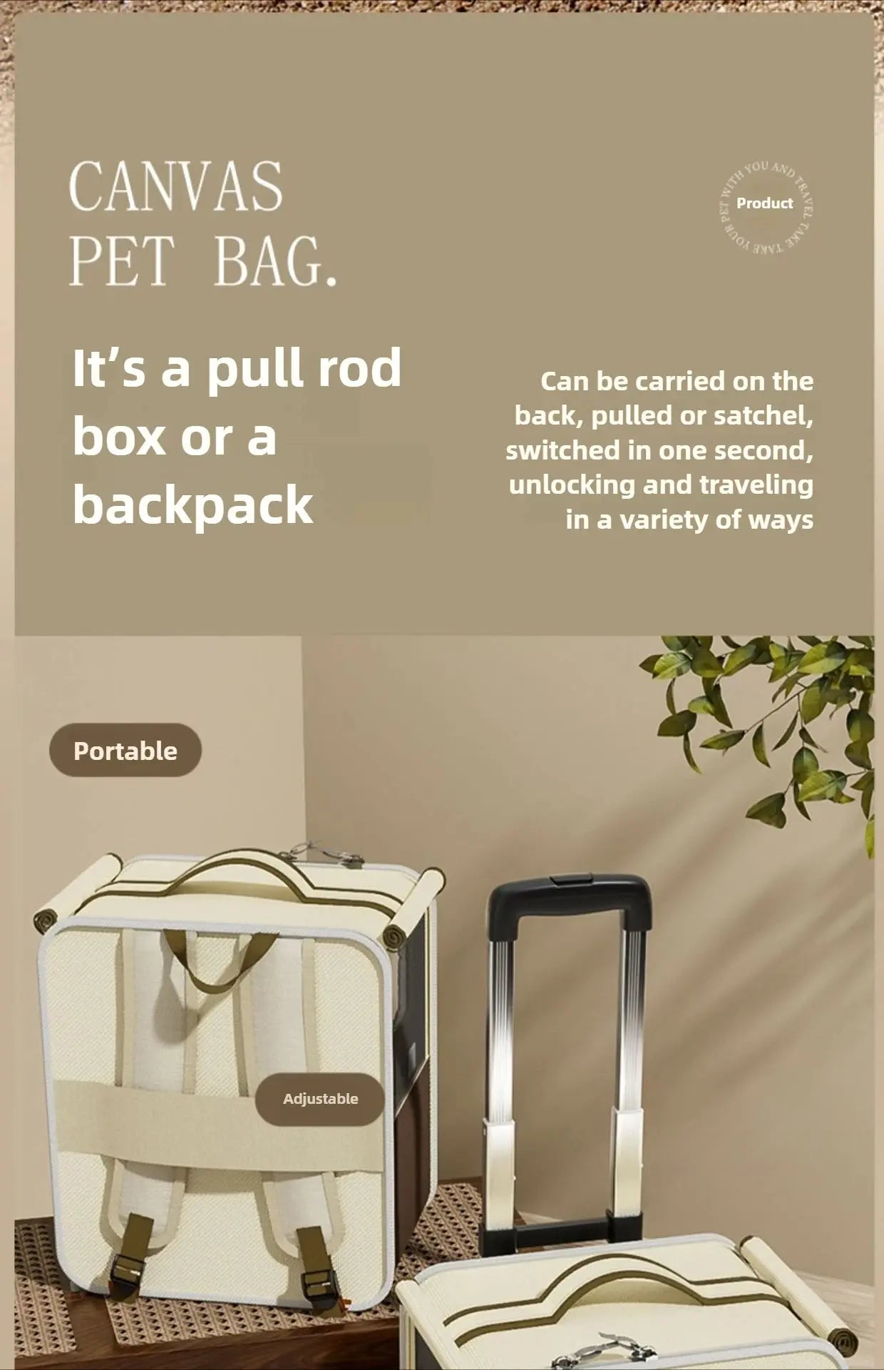 Cat bag Going out Portable cat backpack pet trolley bag Backpack Multi-cat jewelry Dog large capacity suitcase WLP Company