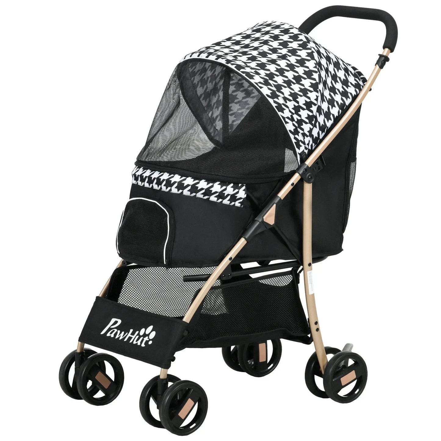 Pawhut Foldable Dog Stroller with 2 Doors 80X44.5X97 cm Black WLP Company