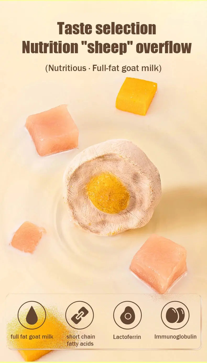 Freeze-dried poached eggs cat and dog universal nutrition hair gills staple food freeze-dried chicken egg yolk goat milk cake ca WLP Company