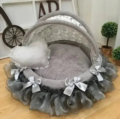 High-End Comfort Luxury Pet Bed - Coral Velvet Cradle with Aluminum Bracket WLP Company