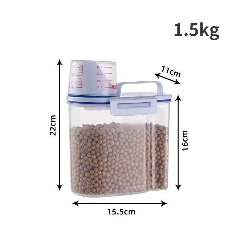 1.5kg/2kg Pet Food Storage Container Cat Food Bin Airtight Moisture Proof Dog Food Bucket Fish Food Container Cat Food Canister WLP Company