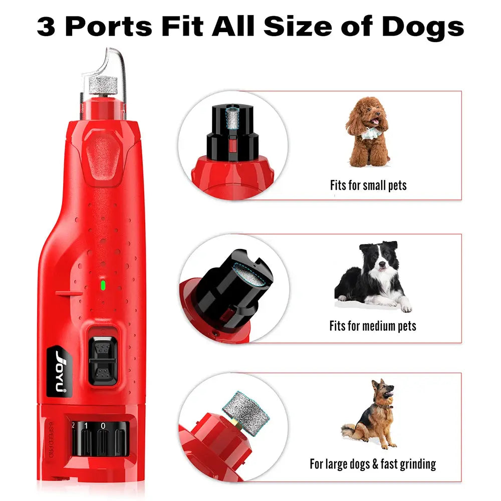 Dog Nail Grinder Dustproof with 2 LED Light - Super Quiet Powerful 6-Speed Nail Trimmer File for Small Medium Large Dogs WLP Company