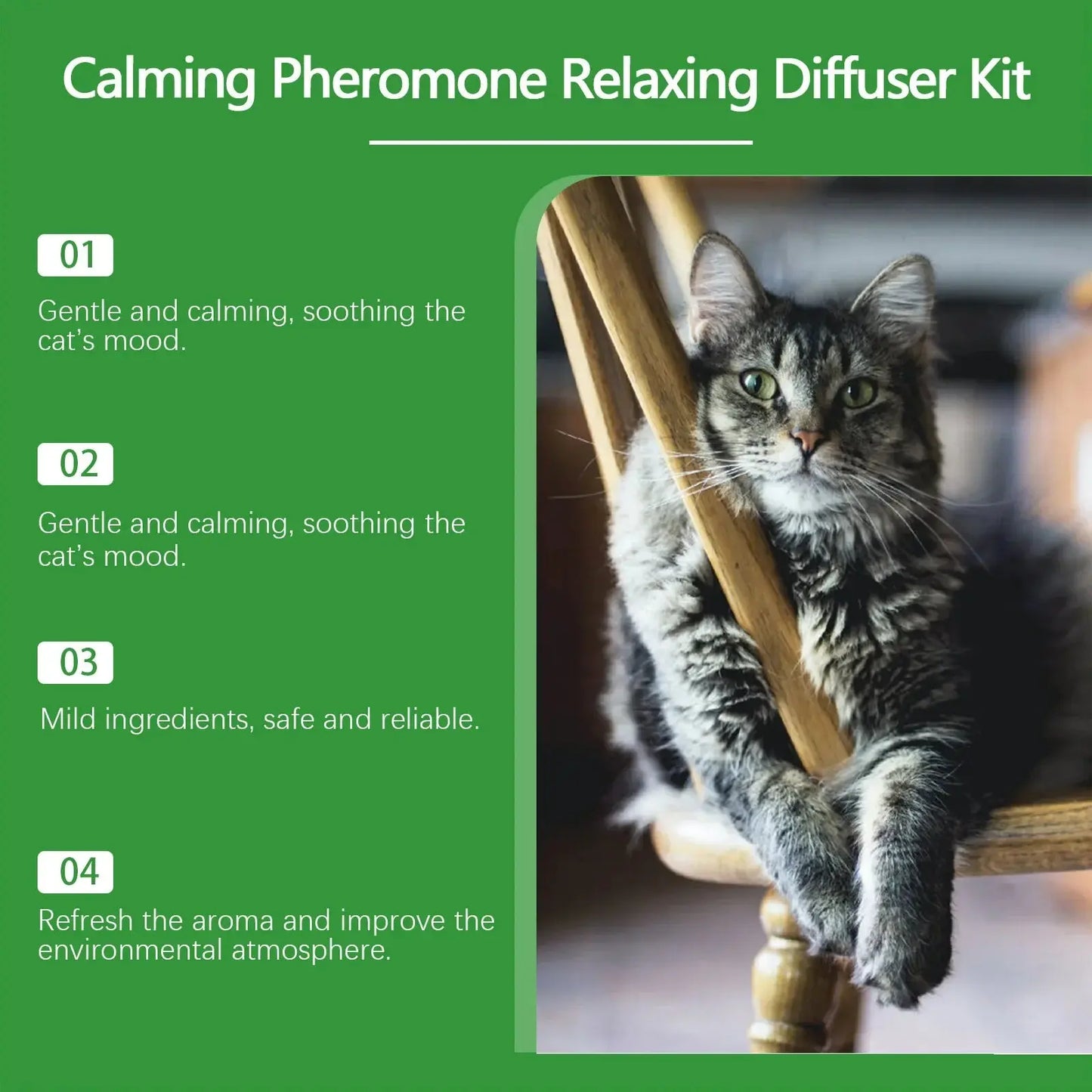 Cat Calming Diffuser Kit Refill Calming Mood Relaxing Anti Anxiety Stress Soothing Comforting Pets Pheromone Calming Diffuser WLP Company