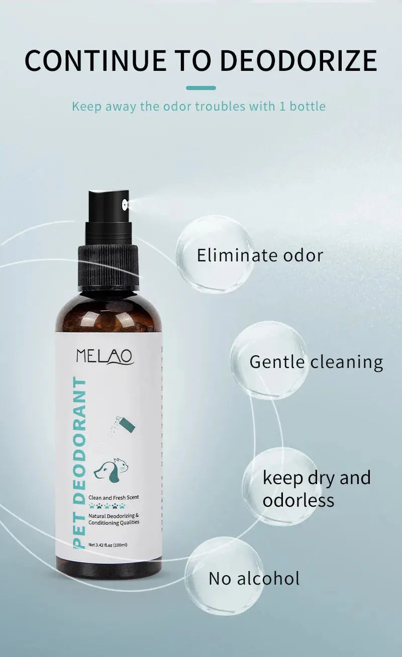 Natural Pet Deodorizing Spray for Cats Dogs Long Lasting Fragrance Odor Eliminator Safe Gentle Formula for Home Pet Care WLP Company