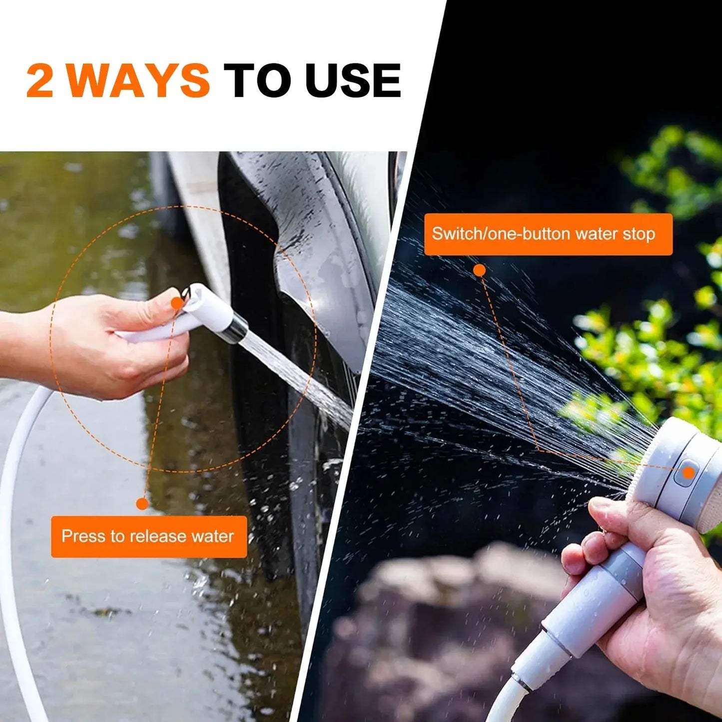 Portable Rechargeable Outdoor Shower, Handheld Compact Design, Gentle Shower Stream for Car Washing, Flower Watering, Bathing WLP Company