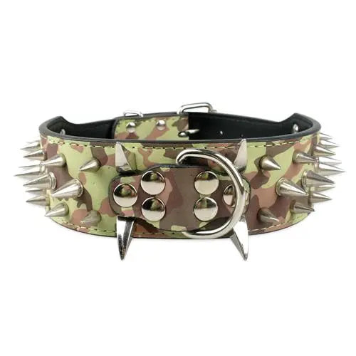 Spiked Leather Dog Collar WLP Company