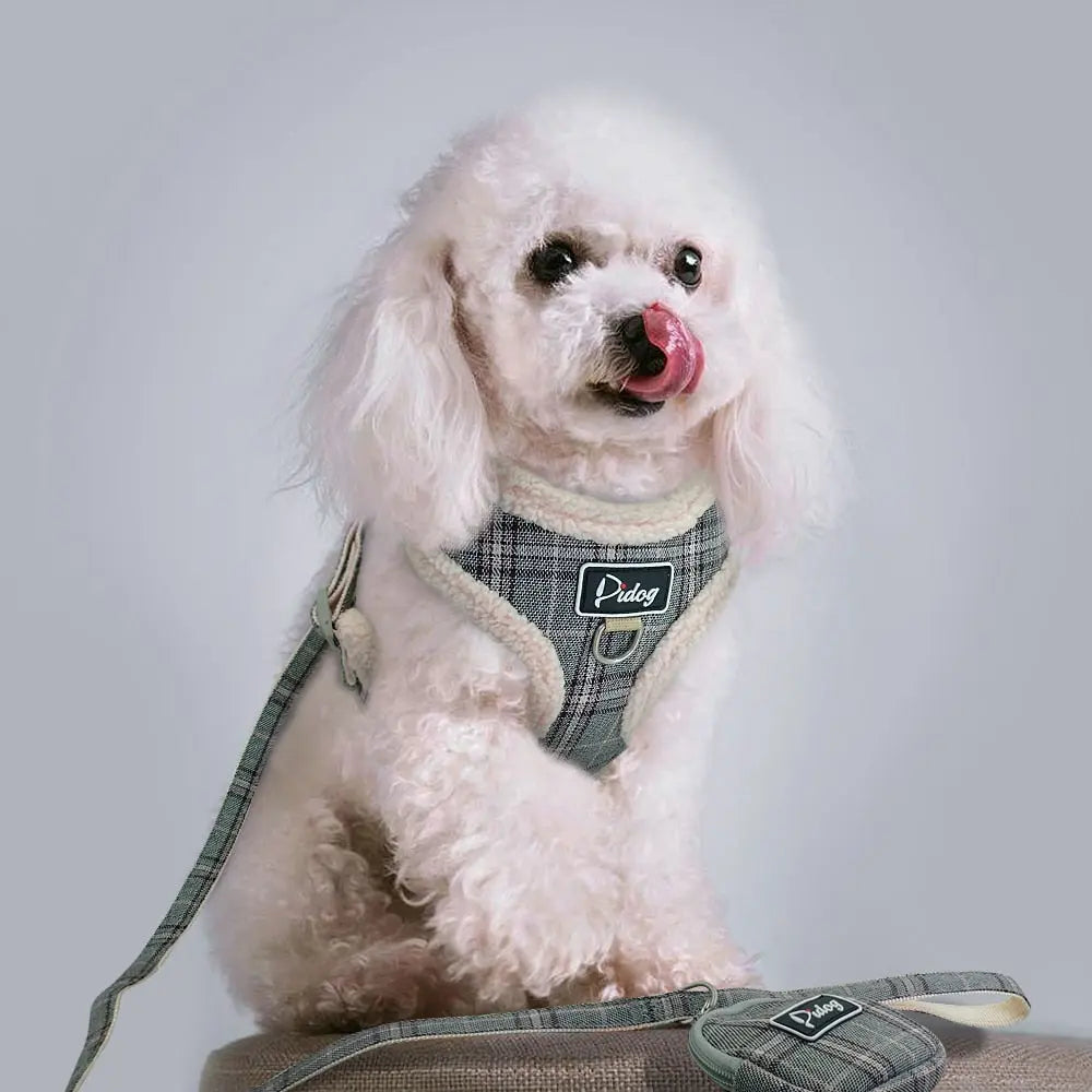 dog vest Dog Warm Plaid Vest with Leash WLP Company