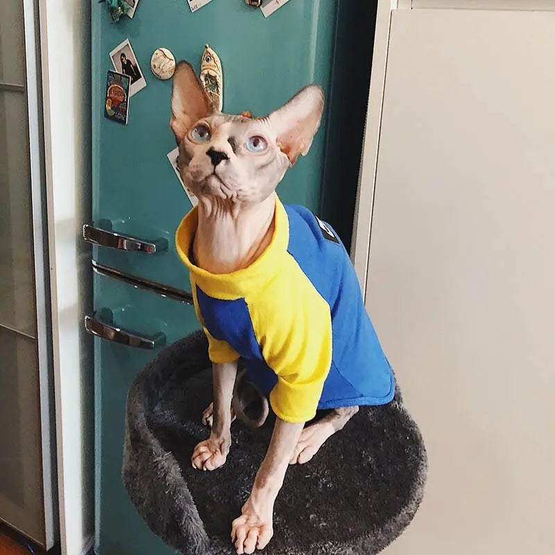 Stylish Cotton Printed Sweater with Necklace for Cats - Fashion Forward Feline Wear WLP Company