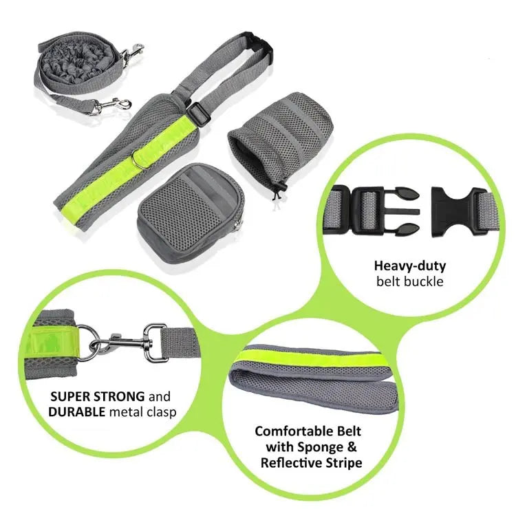 dog leash Hands Free Leash with Belt - Ultimate Comfort & Convenience WLP Company