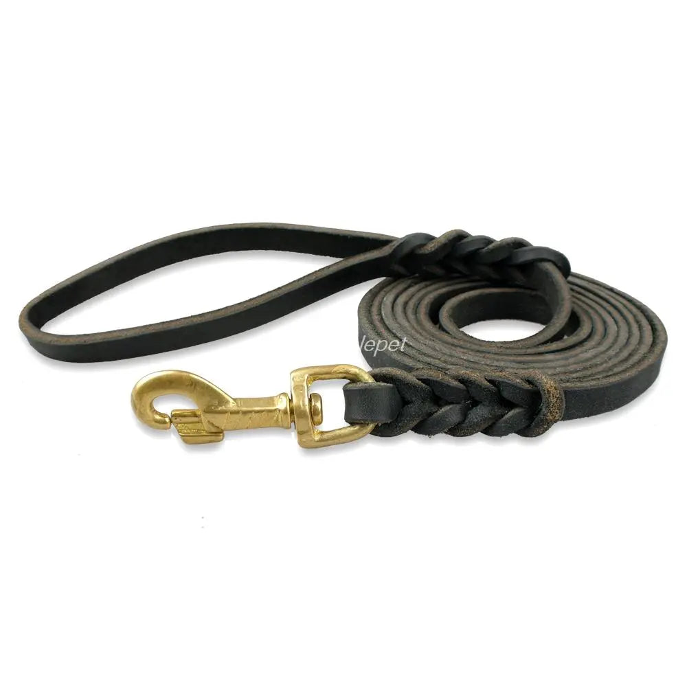 braided dog leash Braided Real Leather K9 Dog's Leash - Military Grade Premium Quality WLP Company