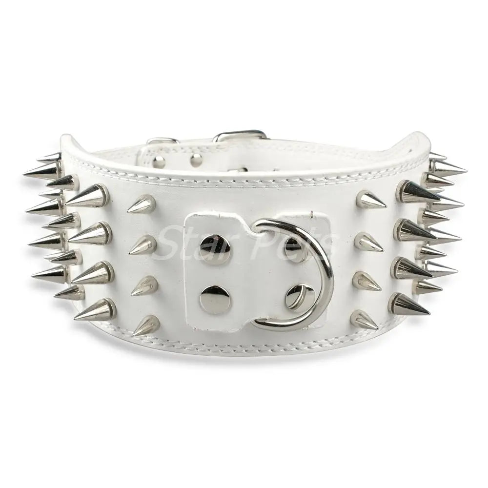 spiked leather collar Wide Leather Collar WLP Company
