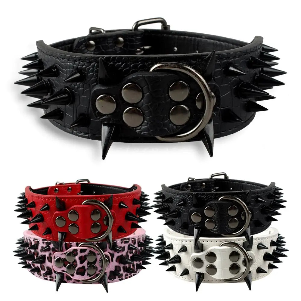 Spiked Leather Dog Collar WLP Company