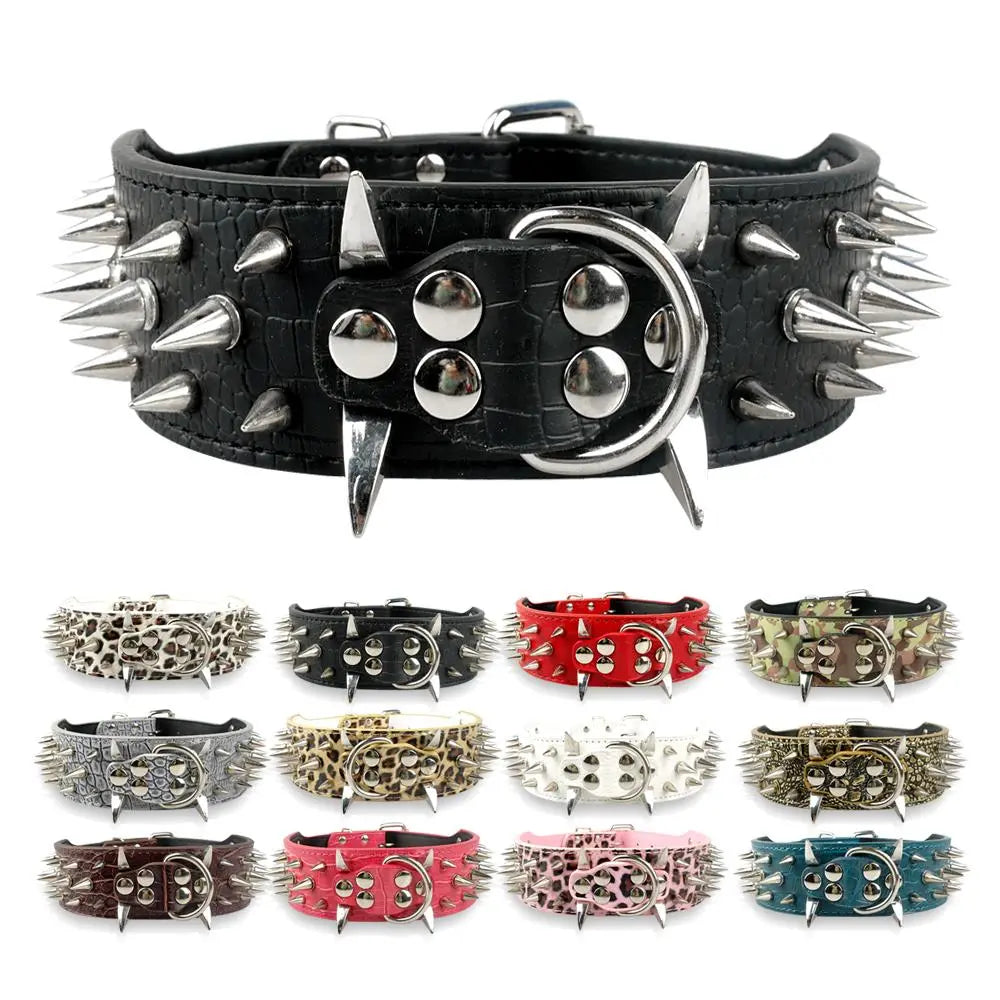Spiked Leather Dog Collar WLP Company