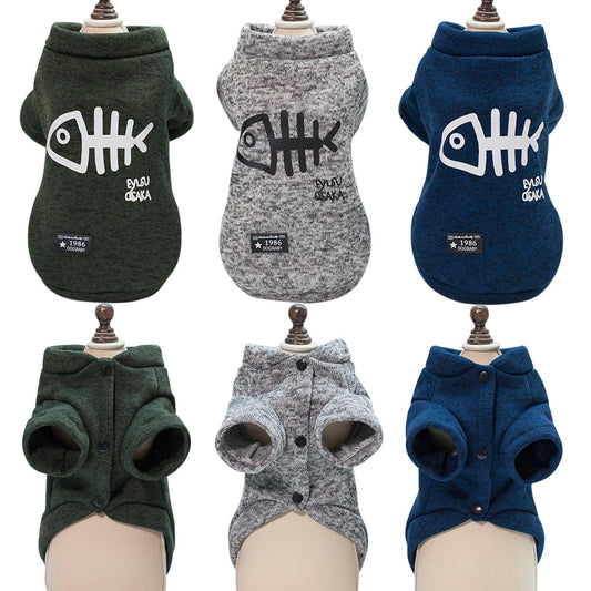 Stylish Fish Printed Dog Jacket - Fun Fashion for Your Furry Friend