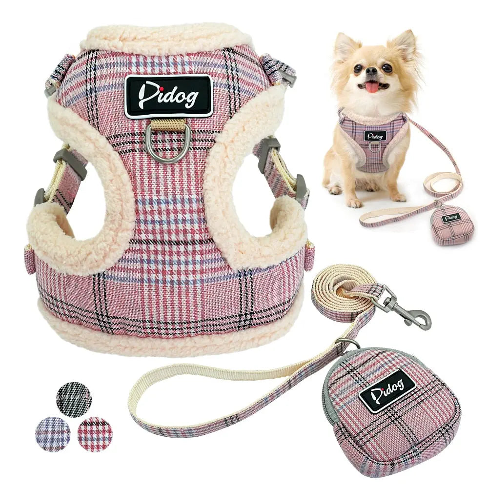 dog vest Dog Warm Plaid Vest with Leash WLP Company