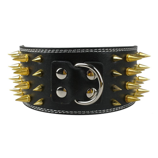 Spiked Wide Leather Collar