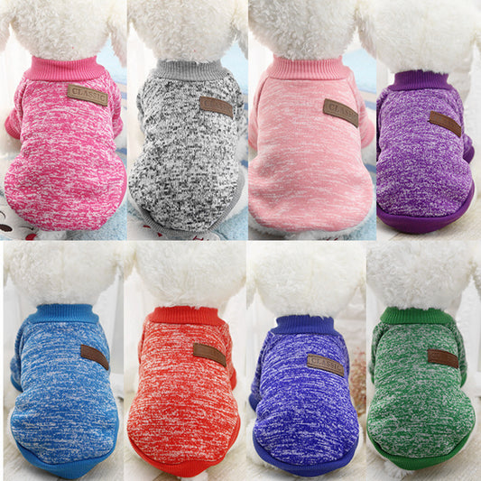 Warm Cotton Melange Color Dog’s Sweater