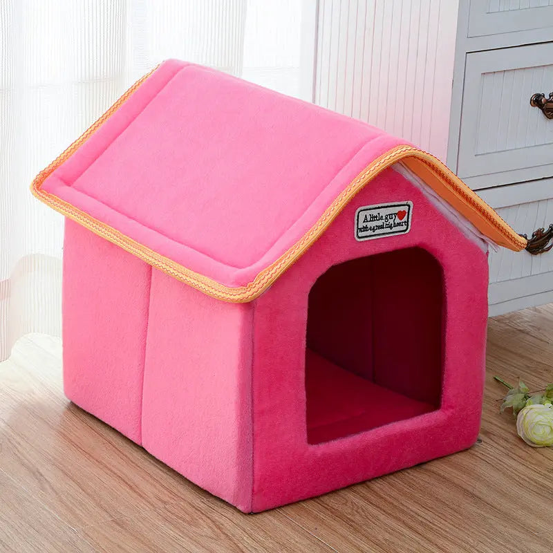 Folding Pet House with Soft Mat - Cozy Portable Sanctuary WLP Company