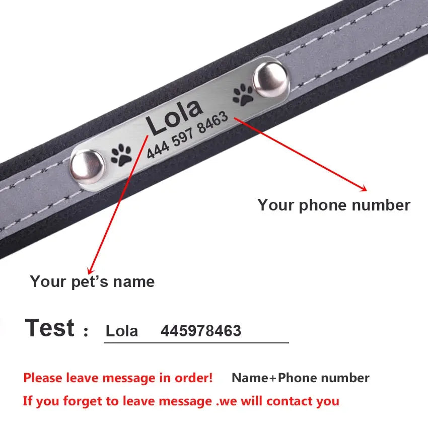 personalized dog collar Reflective Dog Collar WLP Company