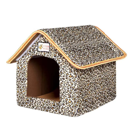 Folding Pet House with Soft Mat - Cozy Portable Sanctuary WLP Company