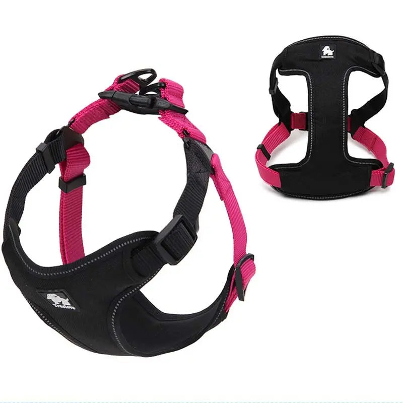 reflective dog harness Adjustable Soft Padded Reflective Dog's Harness - Ultimate Comfort & Safety WLP Company
