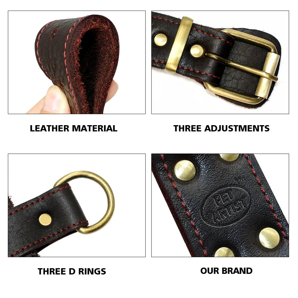 Adjustable Genuine Leather Dog's Harness - Premium Comfort & Durability WLP Company
