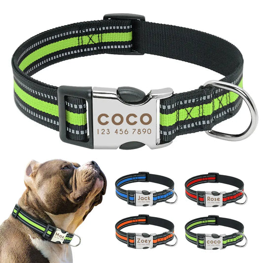 dog collar Dog's Striped Reflective Collar WLP Company