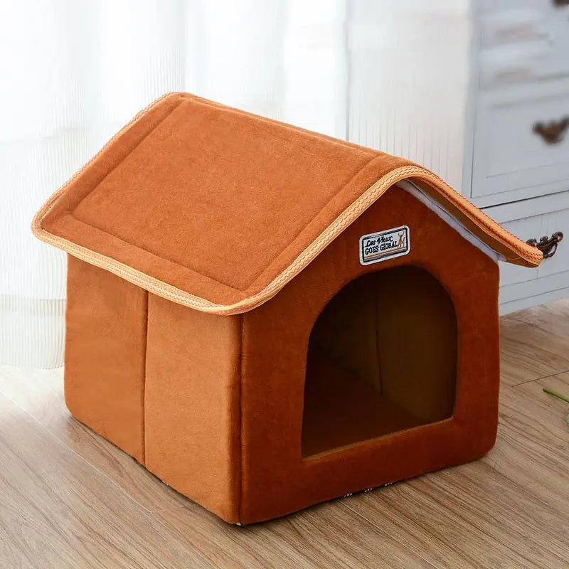 Folding Pet House with Soft Mat - Cozy Portable Sanctuary WLP Company