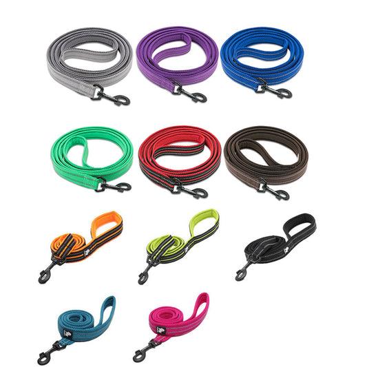 Soft Nylon Dog Leash with Reflective Stripes