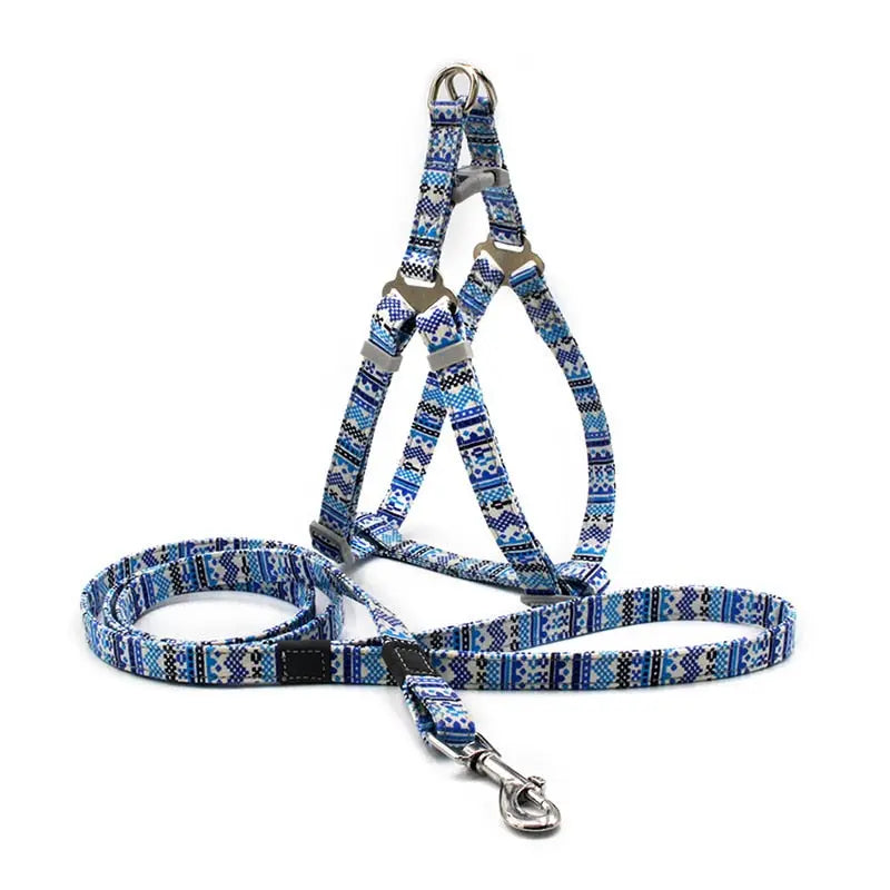 dog harness Boho Print Harness with Leash WLP Company