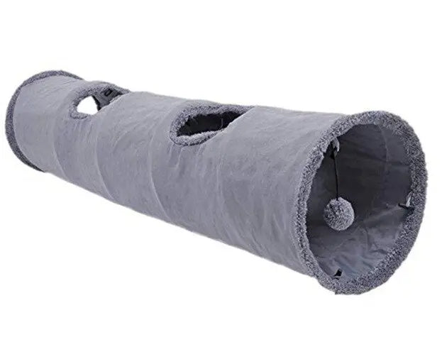 collapsible pet tunnel Collapsible Suede Tunnel: The Ultimate Hide & Seek Playground for Pets! WLP Company