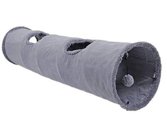 Collapsible Suede Tunnel: The Ultimate Hide & Seek Playground for Pets!