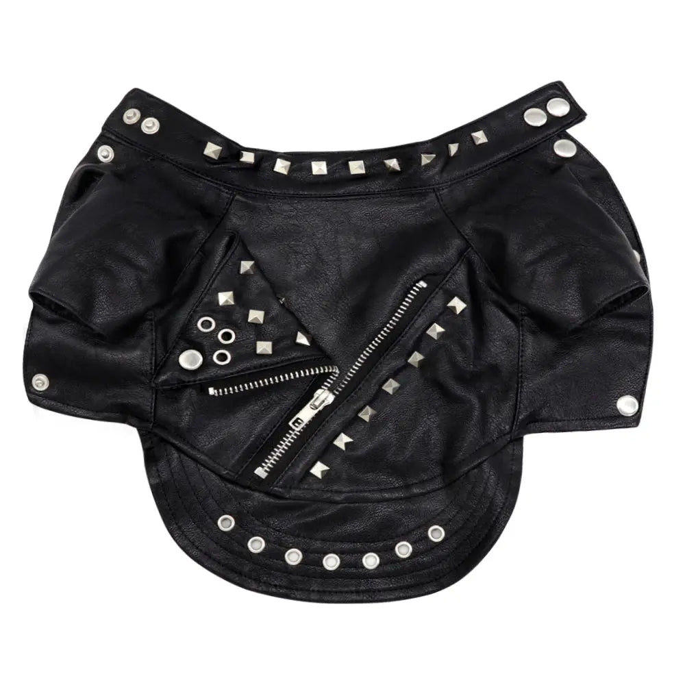 Black Leather Jacket for Cats - Stylish PU Leather Costume WLP Company