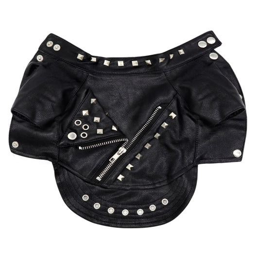 Black Leather Jacket for Cats - Stylish PU Leather Costume