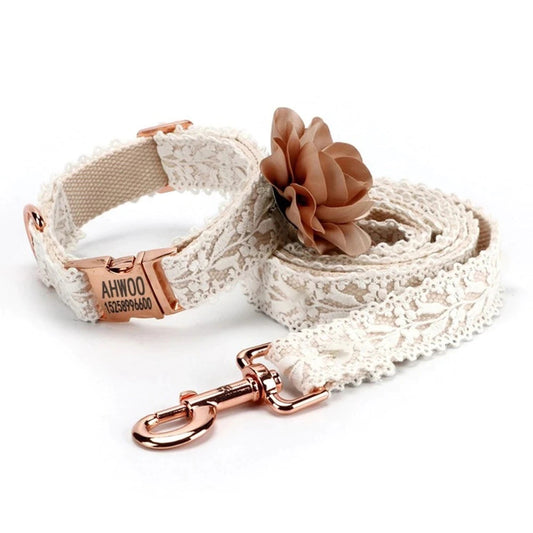Dog's Laced Floral Collar