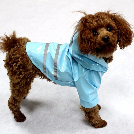 Glossy Leather Waterproof Dog Raincoat - Premium Weather Protection