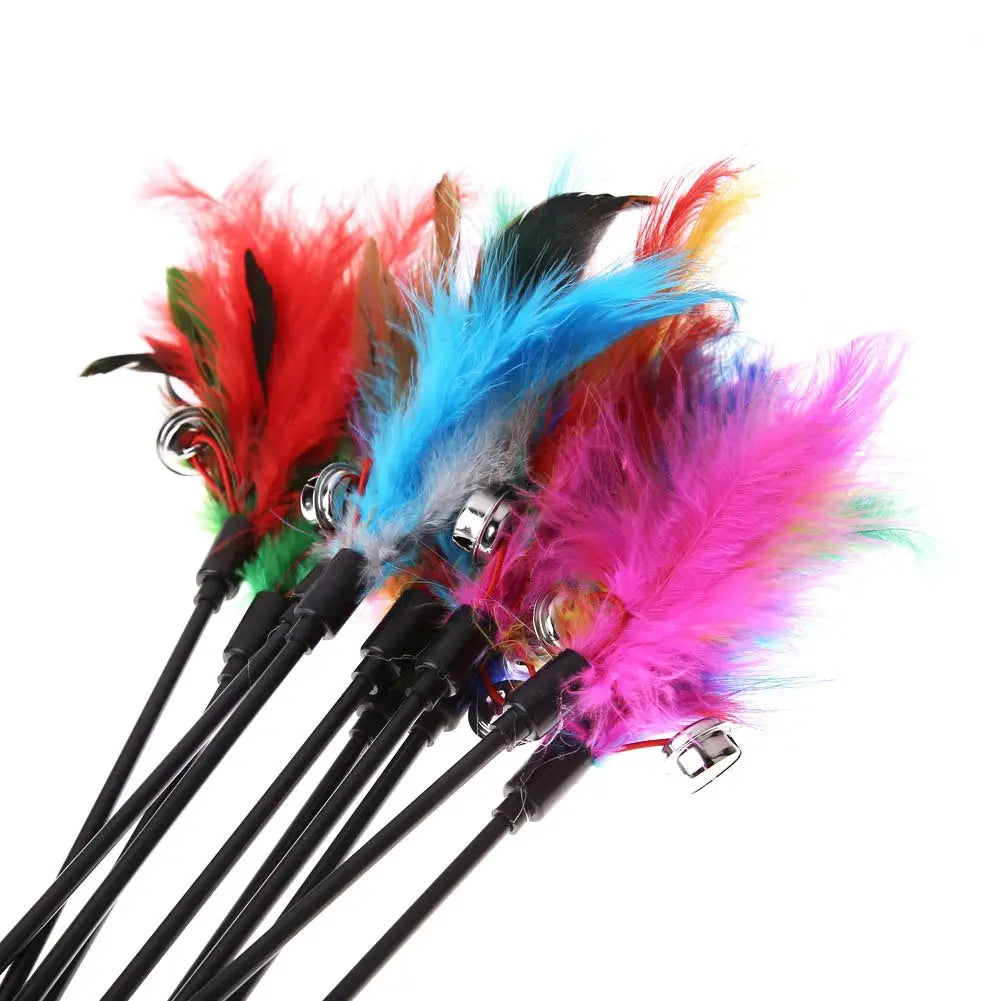 interactive cat toys Set Interactive Sticks with Feathers for Cats WLP Company