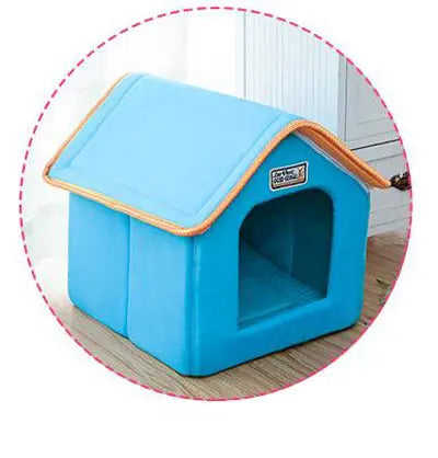 Folding Pet House with Soft Mat - Cozy Portable Sanctuary WLP Company