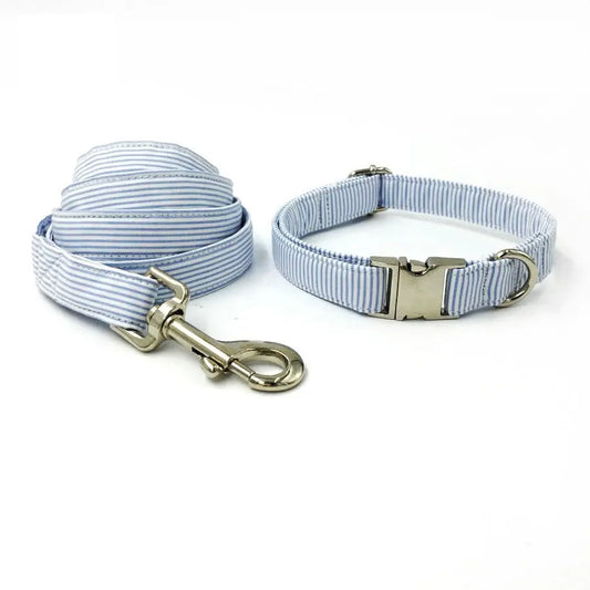 dog collar Stylish & Durable Dog's Striped Collar and Leash Set WLP Company