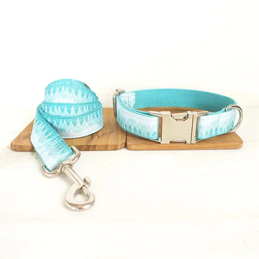 Turquois Dog Collar and Leash Set - Stylish and Durable WLP Company