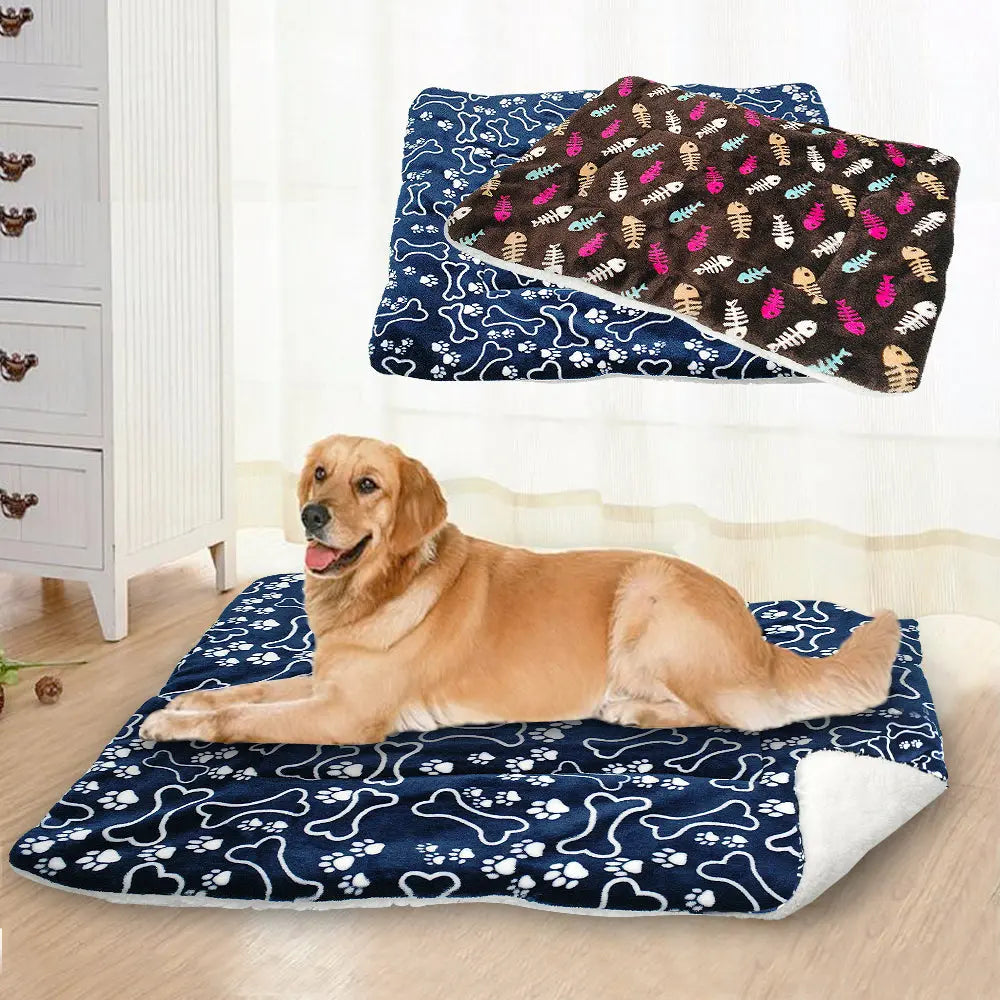 Warm Lamb Velvet Dog Mat with Colorful Print WLP Company