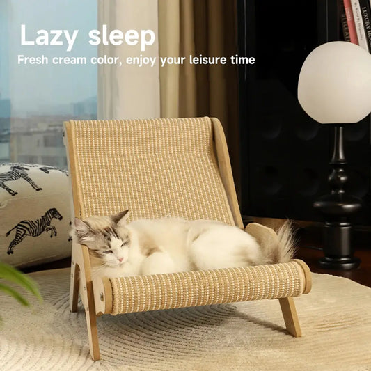 Pet Sofa Lounge Chair Cat Scratching Sleeping Relaxation Chair Luxurious Comfortable Sisal Cat Cushion Seat Cat Bed Pet Gift WLP Company