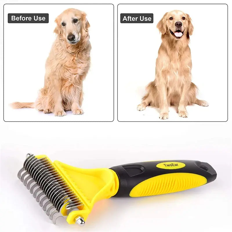 pets grooming brush Pets Stainless Steel Grooming Brush - Two-Sided Shedding and Dematting WLP Company
