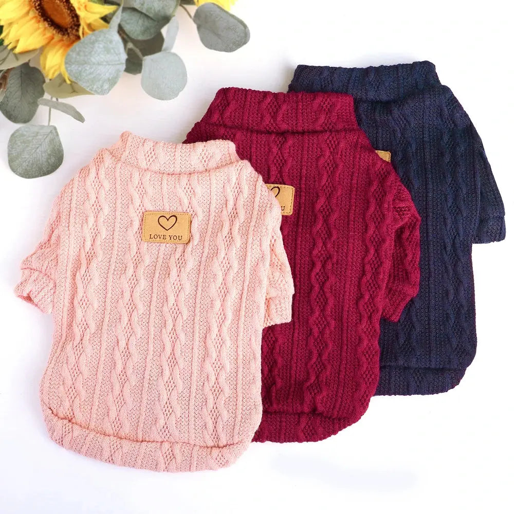 Warm Wool Knitted Turtleneck Cat Sweater WLP Company
