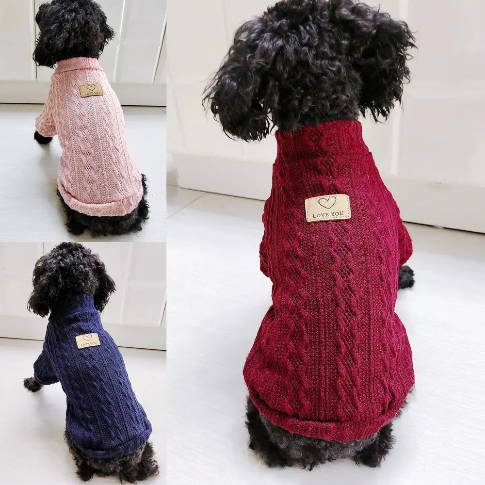 Warm Wool Knitted Turtleneck Cat Sweater WLP Company