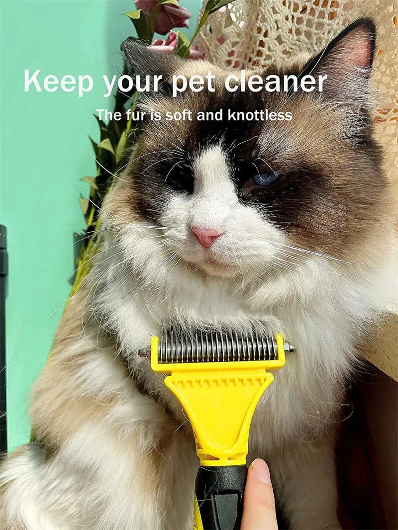 pets grooming brush Pets Stainless Steel Grooming Brush - Two-Sided Shedding and Dematting WLP Company